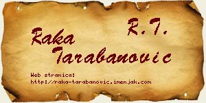 Raka Tarabanović vizit kartica